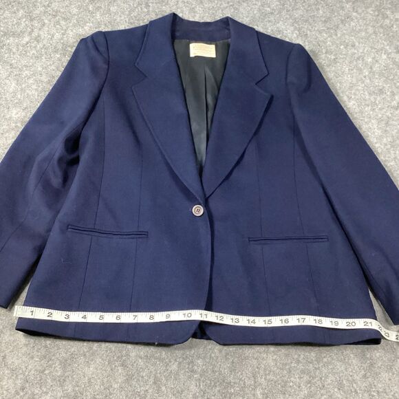 Vintage Pendleton Womens Blazer 1950s Navy Blue Size 16 100% Virgin Wool USA - Picture 5 of 14